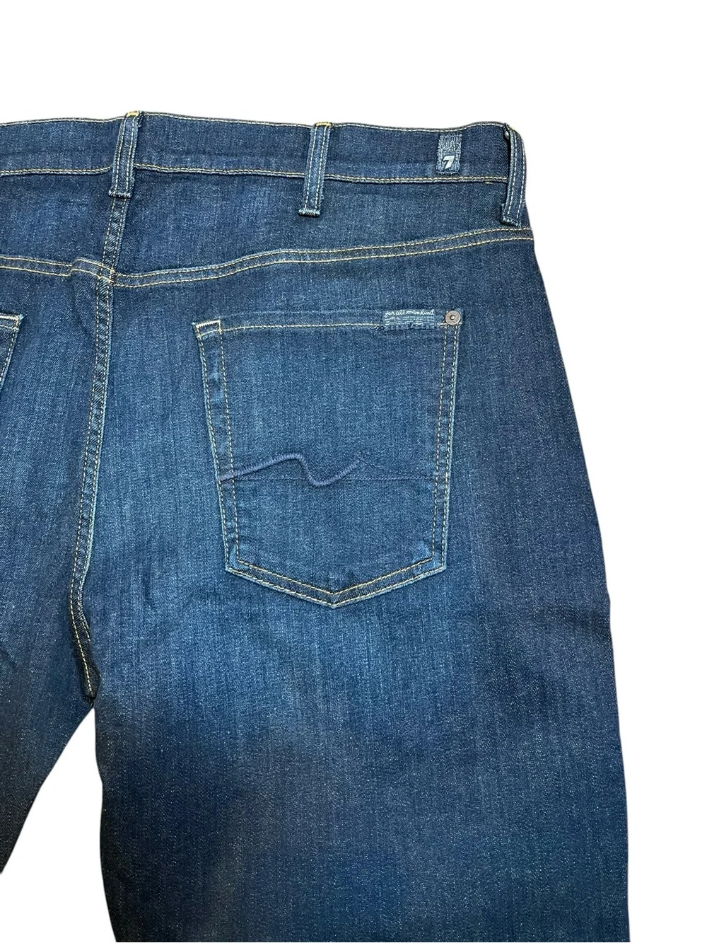 7 For All Mankind Carsen Straight Leg Jeans Men’s 40x33 Dark Wash Stretch Denim